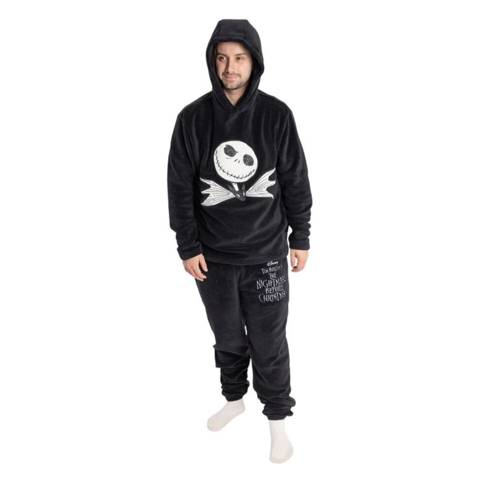 The Nightmare Before Christmas Mens Face Long-Sleeved Long Pyjama Set / Black